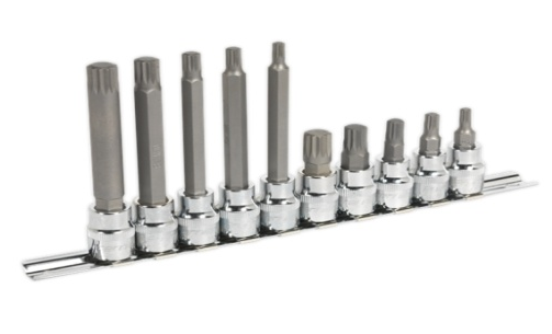 10pc 3/8"Sq Drive Spline Socket Bit Set