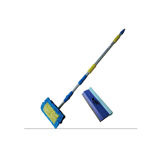 Extendable Wash Brush & Squeegee Set 1.3-3m