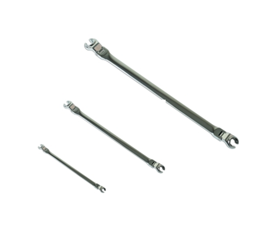 3pc Extra Long Double Flexible Flare Nut Wrench