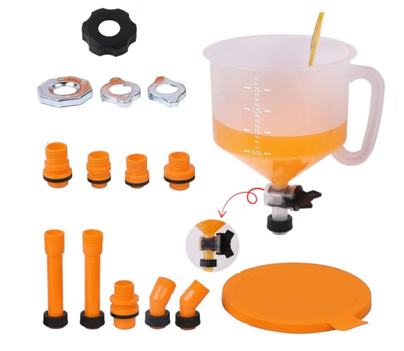 15pcs No-Spill Coolant Funnel Kit with handle