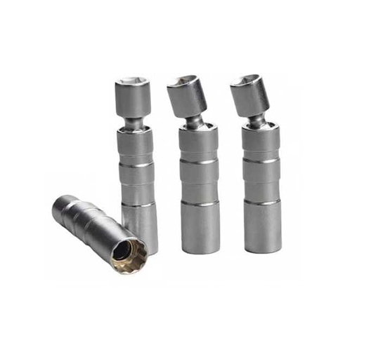 3/8" 4pc Thin Wall Magnetic Swivel Spark Plug Socket
