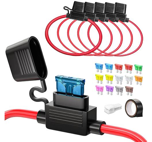 5PCS 12(1)+16AWG(4) Standard Inline Fuse Holder