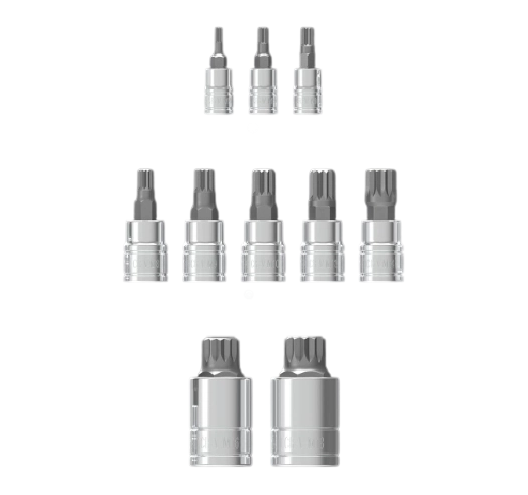 10PC XZN Triple Square SplineBIT SOCKETS SET