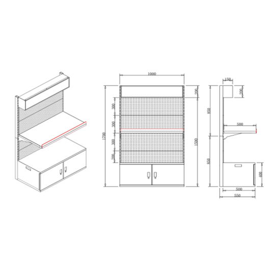 Metal tools stand H1.7m