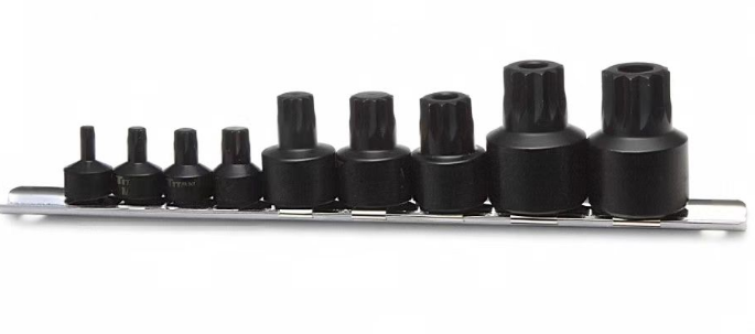 9-Piece Low Profile ImpactTriple Square Bit Socket Set