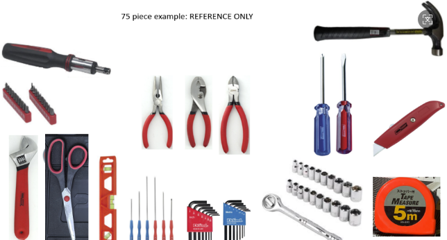 73 PIECE TOOL SET WITHIN PLAST