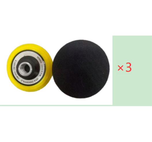 3PC 3" Disc Pad 5/8-11 Bore With Adapter Velcro Pad