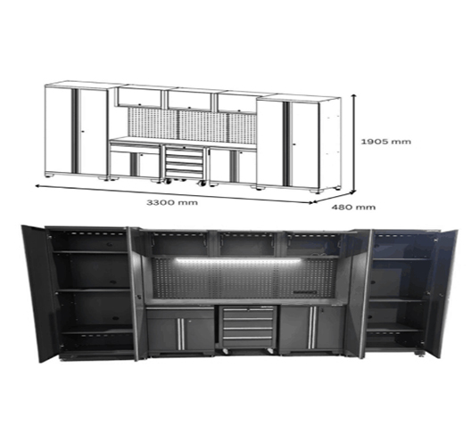 12 piece modular cabinet