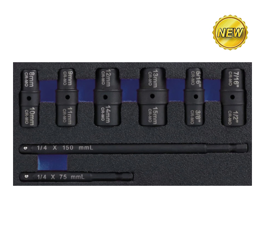 8pc 1/4"Dr Thin Wall SocketSet
