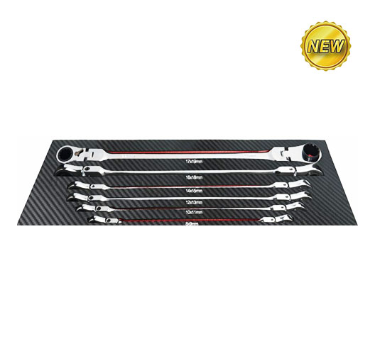 6pc Aviation Extra Long Flexible Head Ratchet Wrench