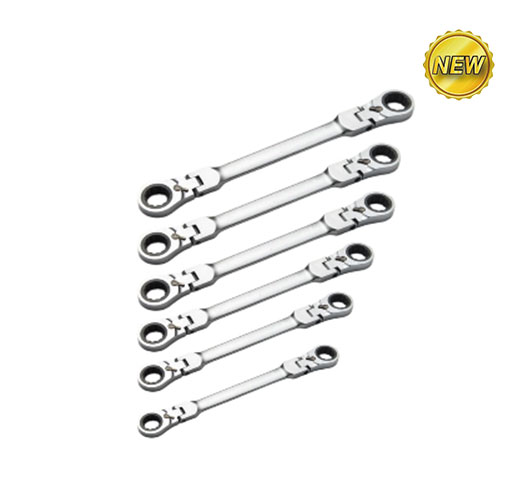 6pc Dual Deep Spline Flex Head Flex Head Ratcheting Wrench