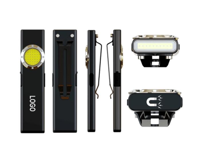 600LM+100LM Aluminum Rechargeable Magnetic Clip Light