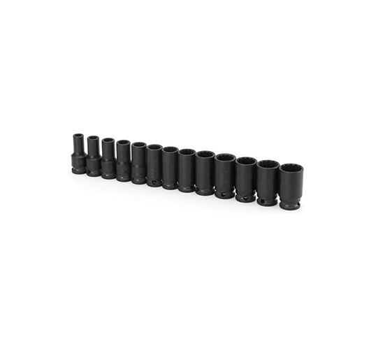 13PCS 3/8" Drive 12-Point Metric Semi-Deep Impact Socket		