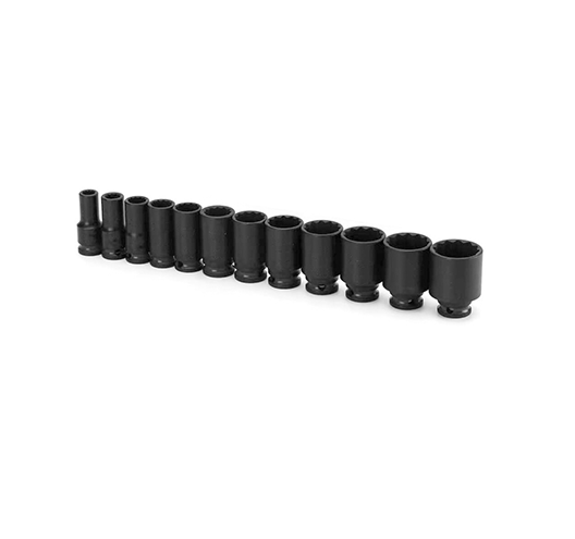 12PCS 12-Point SAE Semi-Deep Impact Socket Set		