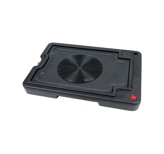 Mobile drain pan, 20 litres,extra flat with castors