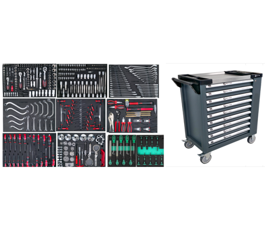 9 drawers tools cart
