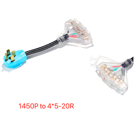 75Ft Generator Cord N14-50P To 4*5-20R/15R SOOW