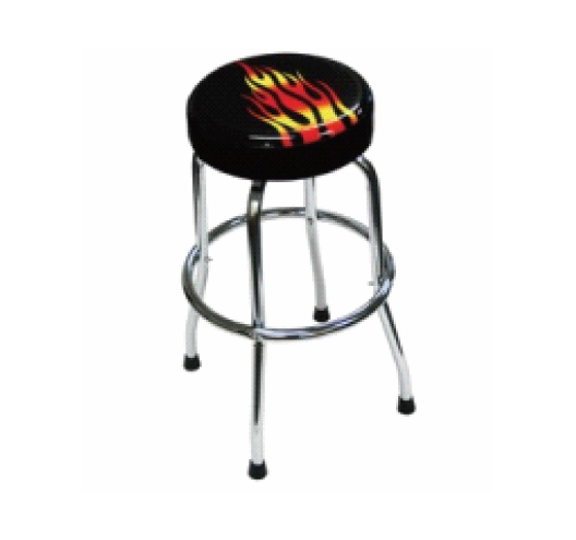 Shop Stool with Flame Design