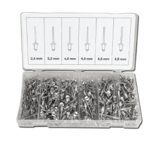 400pc Aluminium Rivet Assortment