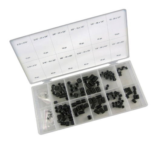 160pc Metric Hex Head Set Screw Assortment
