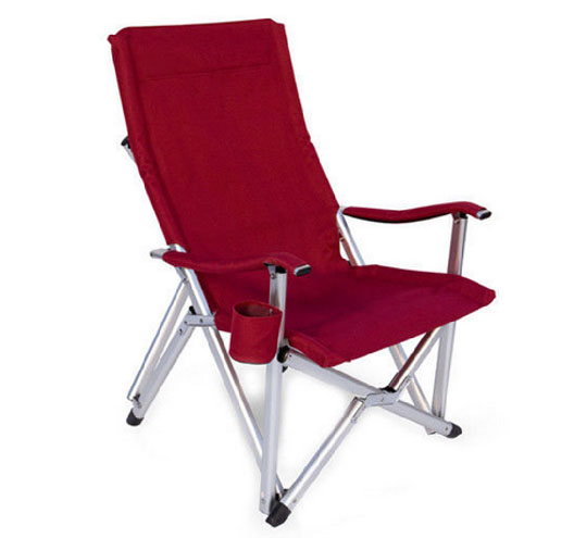 Lightweight All Aluminum Folding Lawn Chair in Red Wine