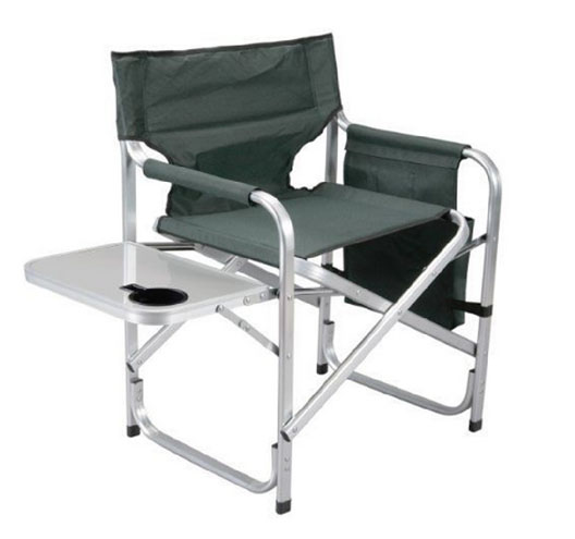 Aluminum Director Chair with Folding Tray and Cup Holder