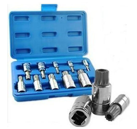 10pc XZN Triple Square Spline Bit socket Set