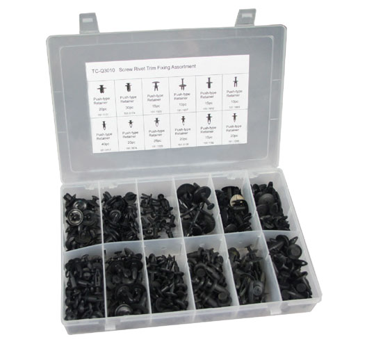 240pc Screw Rivet Trim Fixing Assortment