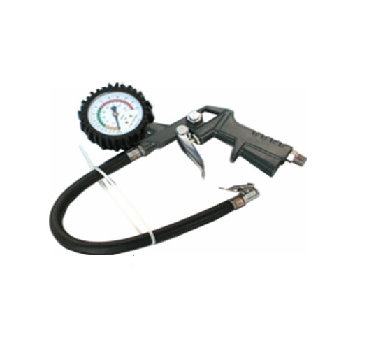 Tire inflating gun with gauge