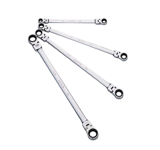 4PCS EXTRA LONG DOUBLE FLEXI HEAD RATCHET WRENCH SET