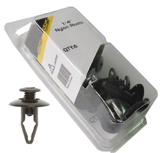 6PC. 1/4" Nylon Rivets