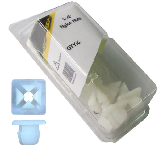 6PC. 1/4" Nylon Nuts