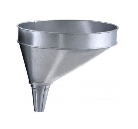 6 Quart offset Galvanized Funnel with Screen