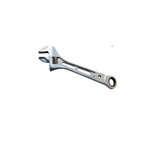 Light Duty Type Adjustable Wrench, with Ratchet Wrench End