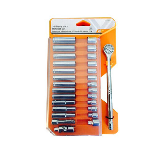 28Pcs 1/4"-Socket Set