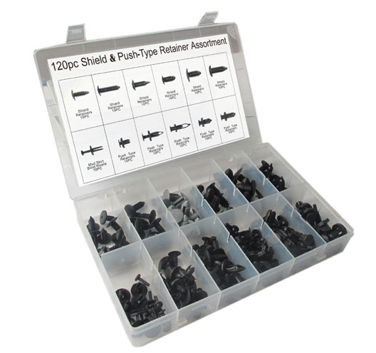 120pc Shield & Push-Type Retainer Assortment