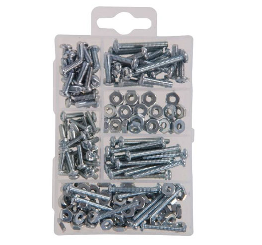 195pcs Small Machine Screws with Nuts Assortment