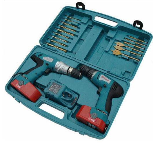 3/8" 18v 1300mAh Li-ion Twin Cordless Drill Set