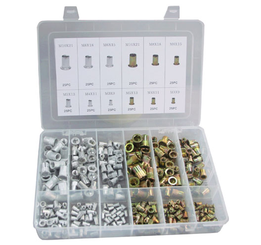 300pc Steel & Aluminum Rivet Nut Assortment