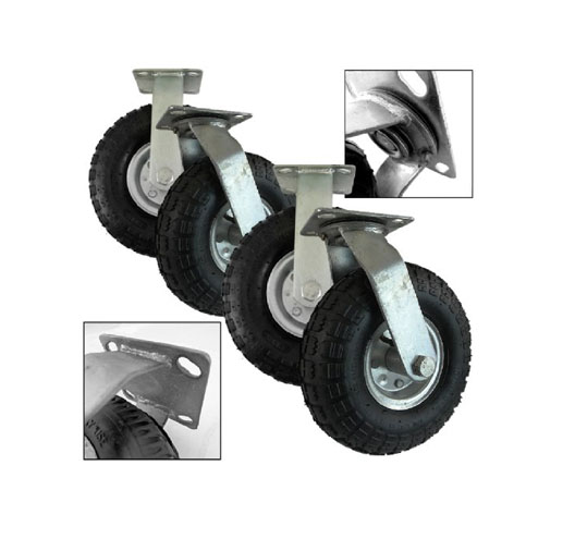 8" Air Tire Caster With 2PC Rigid 2PC Swivel