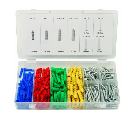  285 PC Screw And Anchor Assortment