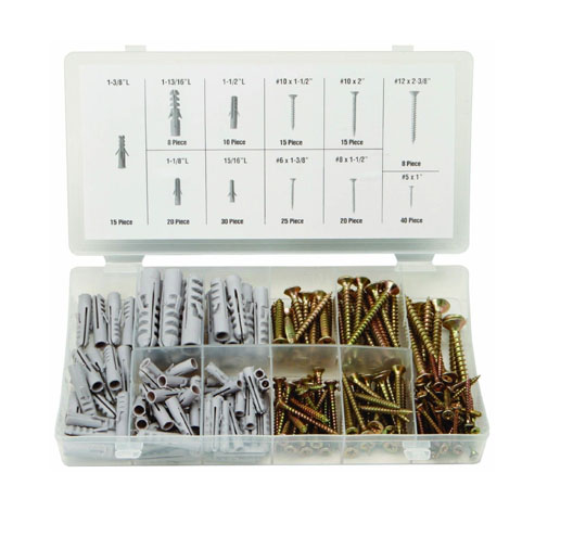 206pc Anchors and Screws Assortment
