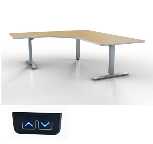 Three-motor Three-stage Steel Lifting Desk With Basic Controller