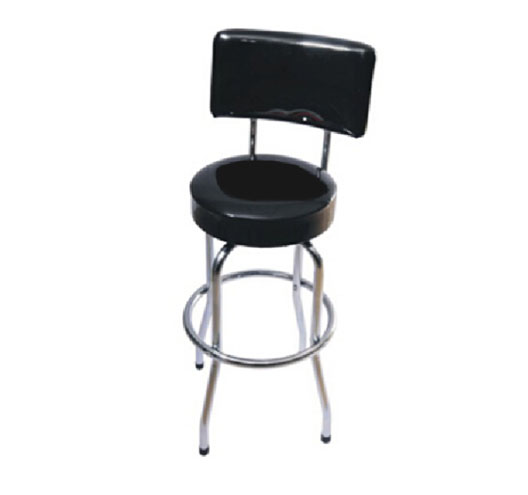 Single Ring Shop Stool With Backrest