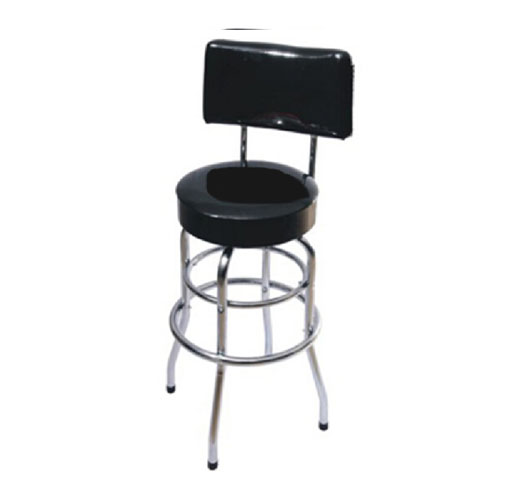 Double Ring Shop Stool With Backrest
