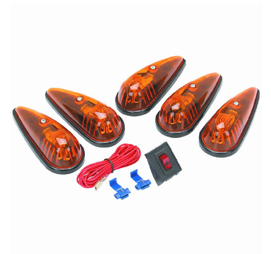 5 Piece Amber Teardrop Cab Light Kit