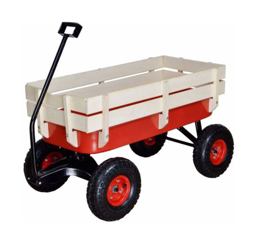 Wagon Pulling Cargo With Wood Railing