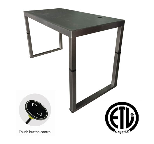 Single Motor Four Legs Lifting Desk With Glass Top 1778*966mm With Basic Controller