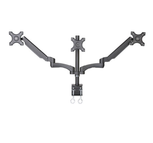 Three LCD Monitor Desk Mount Gas Spring For 3 Screen Up To 27"