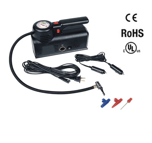 AC 110V / DC 12V Air Compressor ---Gauge with oil